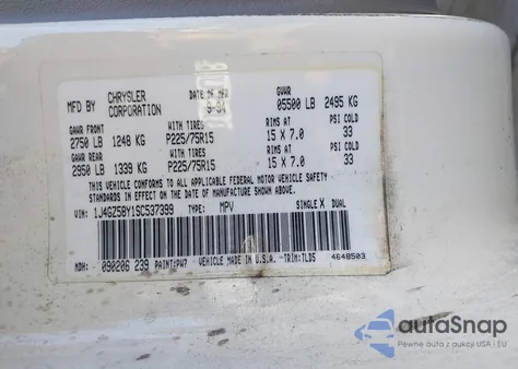 1995 Jeep Grand Cherokee Laredo from USA, damaged, VIN 1J4GZ58Y1SC537399